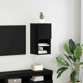 Vidaxl wandgemonteerd tv-meubel 30,5 x 30 x 60 cm zwart eiken