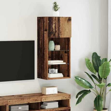 Vidaxl wandgemonteerd tv-meubel 40,5 x 30 x 90 cm oudhout bewerkt hout