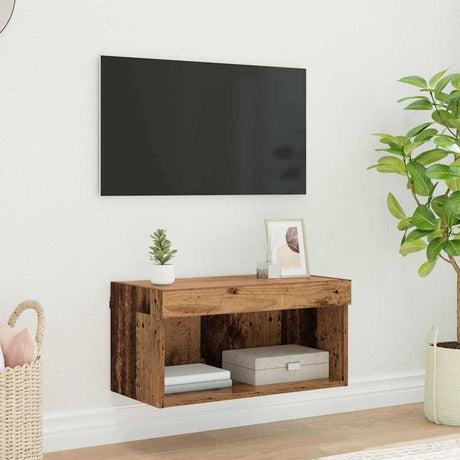 Vidaxl tv-meubelset 60 x 30 x 30 cm oud hout bewerkt hout
