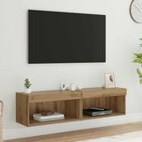 Vidaxl tv-meubelset 2 st artisan eiken bewerkt hout