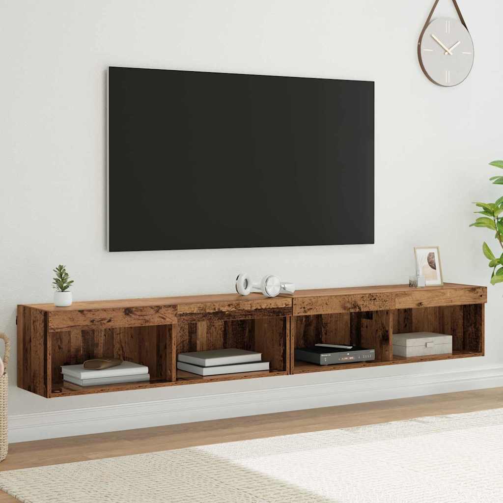Vidaxl tv-meubelset 2 st oudhout bewerkt hout
