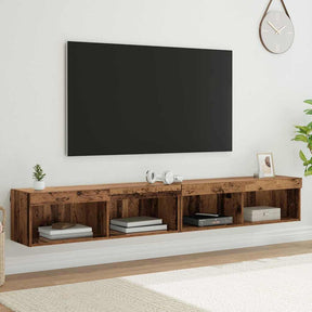 Vidaxl tv-meubelset 2 st oudhout bewerkt hout