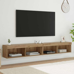 Vidaxl tv-meubelset 2 st artisan eiken bewerkt hout