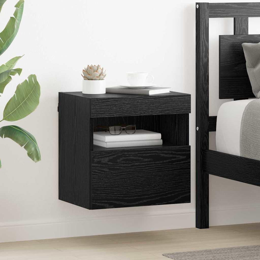 Vidaxl tv wandkasten 2 st zwart eiken bewerkt hout