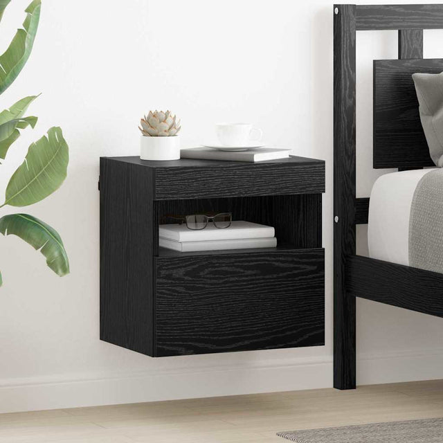 Vidaxl tv wandkasten 2 st zwart eiken bewerkt hout