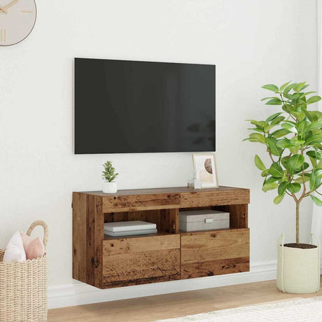 Vidaxl tv wandkast 80 x 30 x 40 cm oud hout bewerkt hout