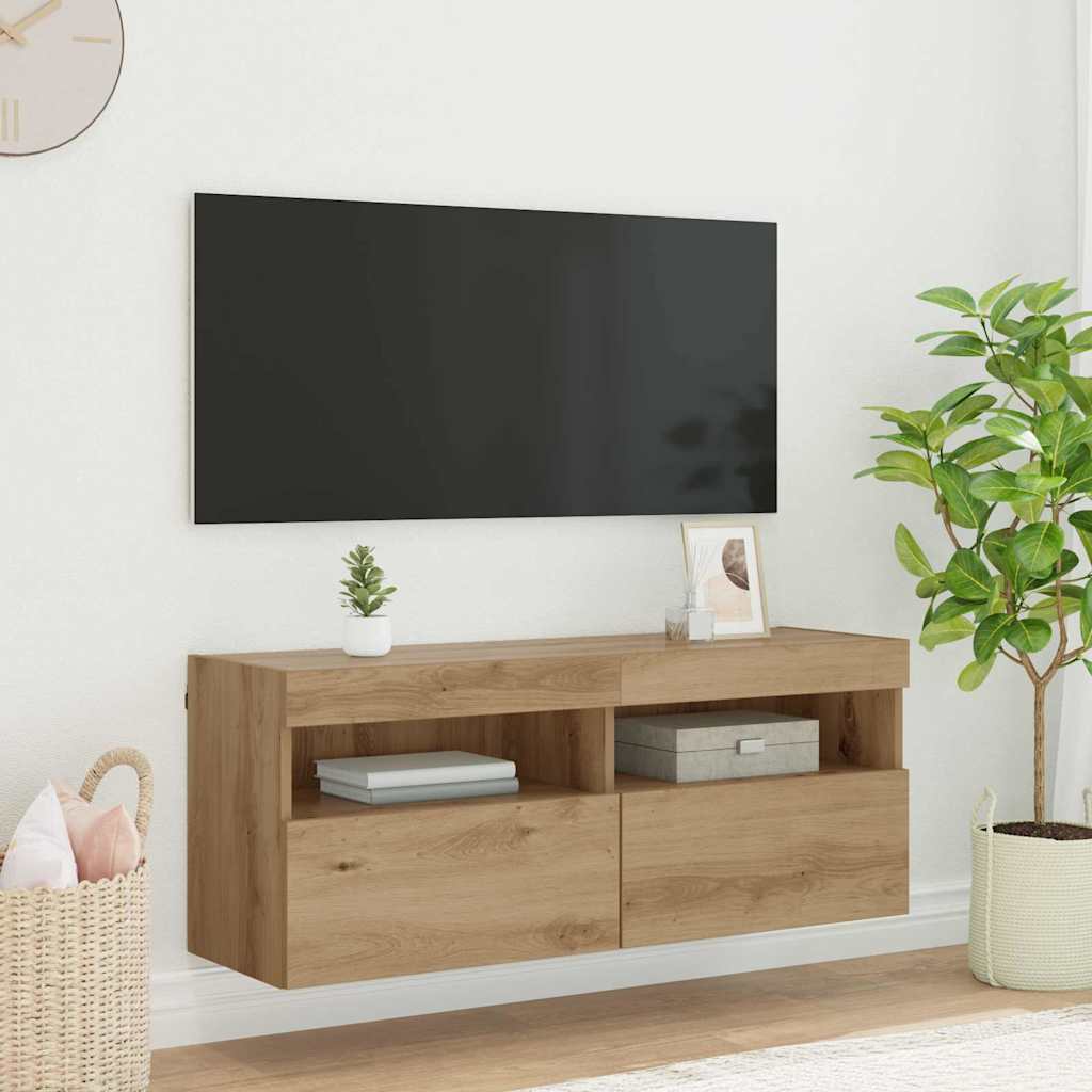Vidaxl tv wandkast 100 x 30 x 40 cm artisan eiken bewerkt hout