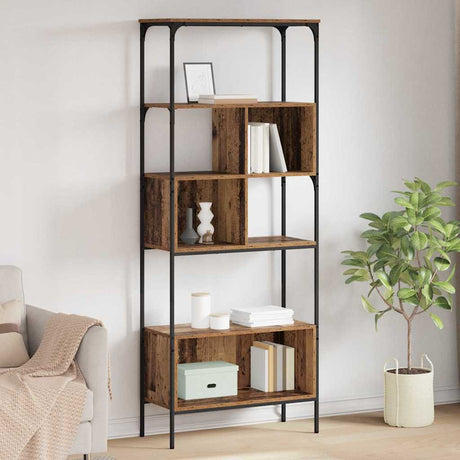 Vidaxl boekenkast 7-laags 76 x 33 x 188,5 cm bewerkt hout oud hout