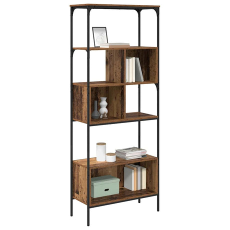 Vidaxl boekenkast 7-laags 76 x 33 x 188,5 cm bewerkt hout oud hout