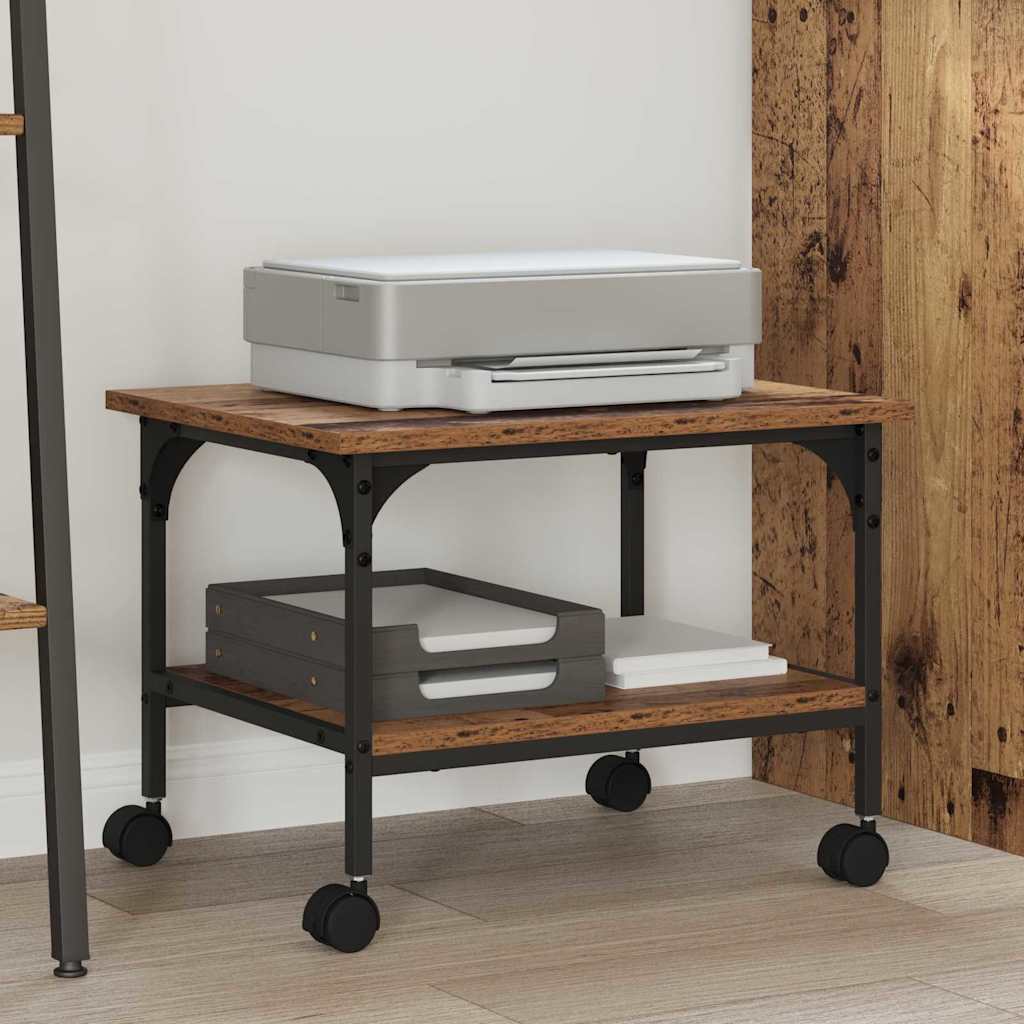 Vidaxl printerstand oud hout 50 x 40 x 38 cm bewerkt hout