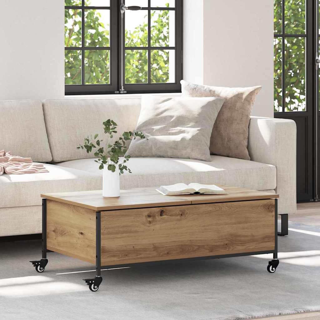 Vidaxl salontafel artisan eiken 91 x 55 x 32 cm bewerkt hout
