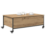 Vidaxl salontafel artisan eiken 91 x 55 x 32 cm bewerkt hout