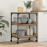 Vidaxl keuken trolley artisan eiken 60 x 41 x 80.5 cm bewerkt hout