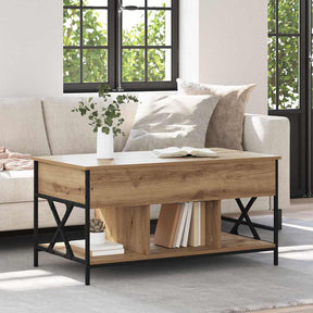 Vidaxl salontafel artisan eiken 100 x 55 x 48.5 cm bewerkt hout