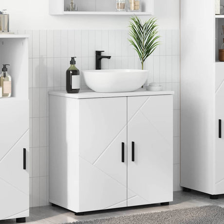 Vidaxl badkamer kast wit 61 x 35 x 64 cm bewerkt hout, metaal