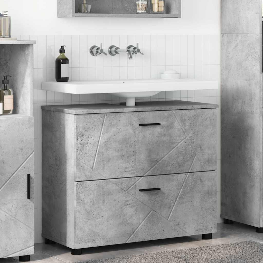Vidaxl badkamer kast beton grijs 76,5 x 35 x 64 cm