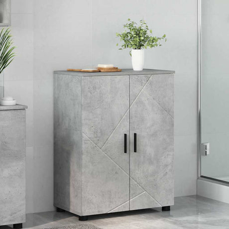 Vidaxl badkamer kast beton grijs 60 x 35 x 80 cm bewerkt hout, metaal