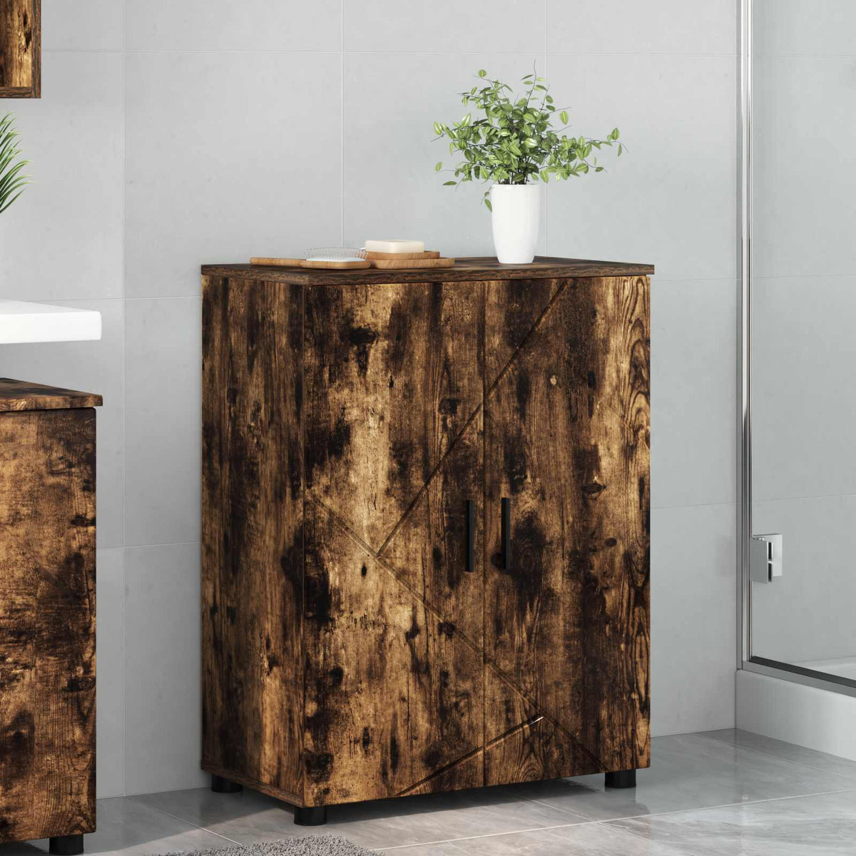 Vidaxl badkamer kast gerookt eiken 60 x 35 x 80 cm