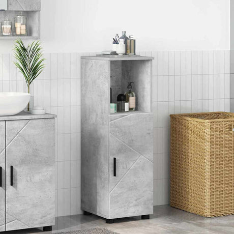 Vidaxl badkamer kast beton grijs 30 x 35 x 95 cm bewerkt hout, metaal