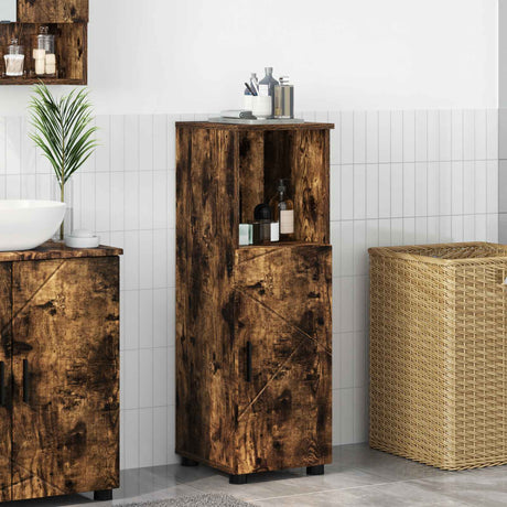 Vidaxl badkamer kast gerookt eiken 30 x 35 x 95 cm