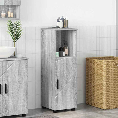 Vidaxl badkamer kast grijs sonoma 30 x 35 x 95 cm bewerkt hout, metaal