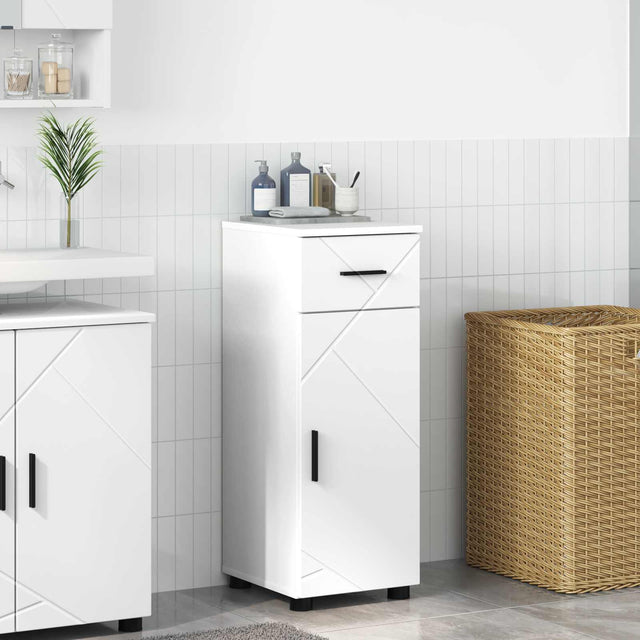 Vidaxl badkamer kast wit 30 x 35 x 80 cm bewerkt hout, metaal