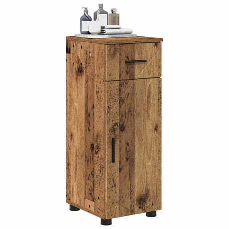 Vidaxl badkamer kast oud hout 30 x 35 x 80 cm bewerkt hout, metaal