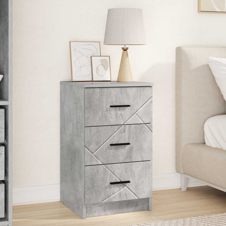 Vidaxl nachtkastje betongrijs 38 x 38 x 66 cm bewerkt hout