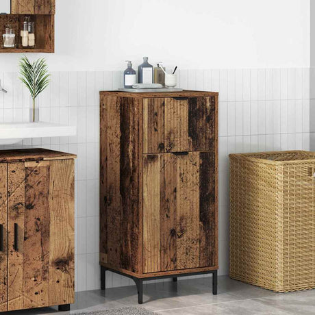 Vidaxl badkamer kast oud hout 39,5 x 36 x 88 cm bewerkt hout, metaal
