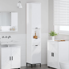 Vidaxl badkamer kast hoogglans wit 31,5 x 33 x 190 cm