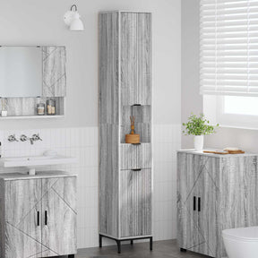Vidaxl badkamer kast grijs sonoma 31,5 x 33 x 190 cm