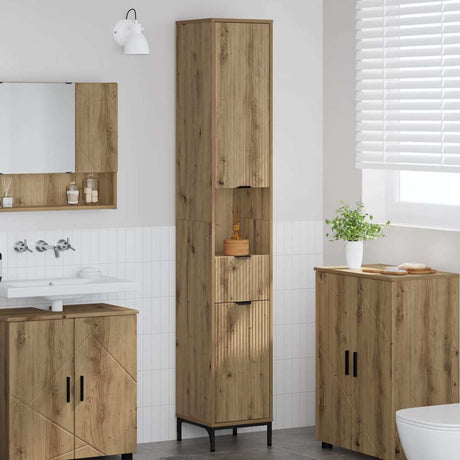 Vidaxl badkamer kast artisan eiken 31,5 x 33 x 190 cm
