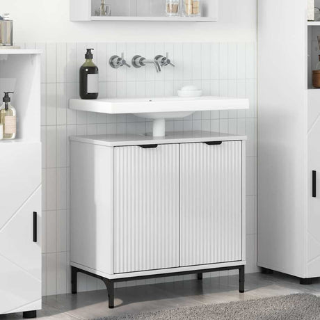 Vidaxl badkamertenk te kast hoogglans wit 60,5 x 33,5 x 61 cm