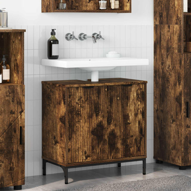 Vidaxl badkamertenk te kast gerookt eiken 60,5 x 33,5 x 61 cm
