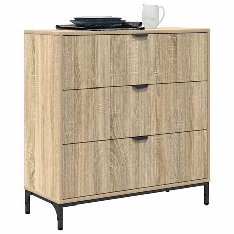 Vidaxl dressoir sonoma eiken 79,5 x 33 x 82 cm bewerkt hout