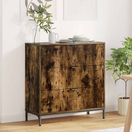 Vidaxl dressoir gerookt eiken 79,5 x 33 x 82 cm bewerkt hout