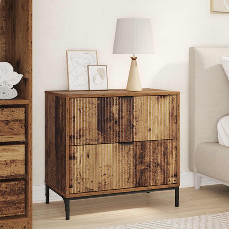 Vidaxl nachtkastje oud hout 63.5 x 36 x 61 cm bewerkt hout