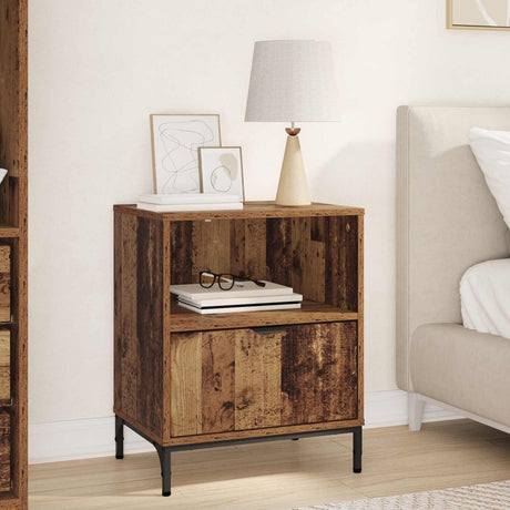 Vidaxl nachtkastje oud hout 49 x 36 x 61 cm bewerkt hout