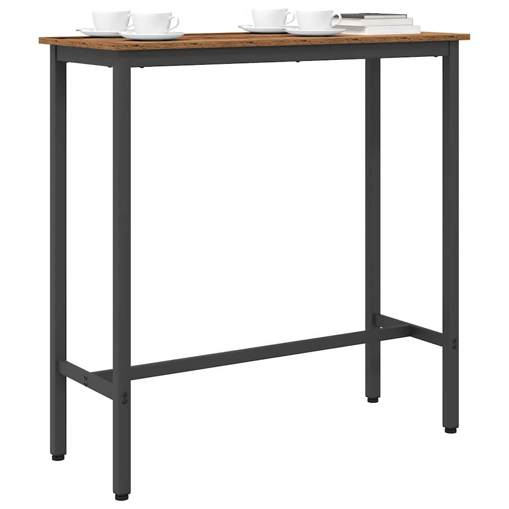 Vidaxl tafel oudhout 100 x 40 x 100,5 cm engineered hout en staal