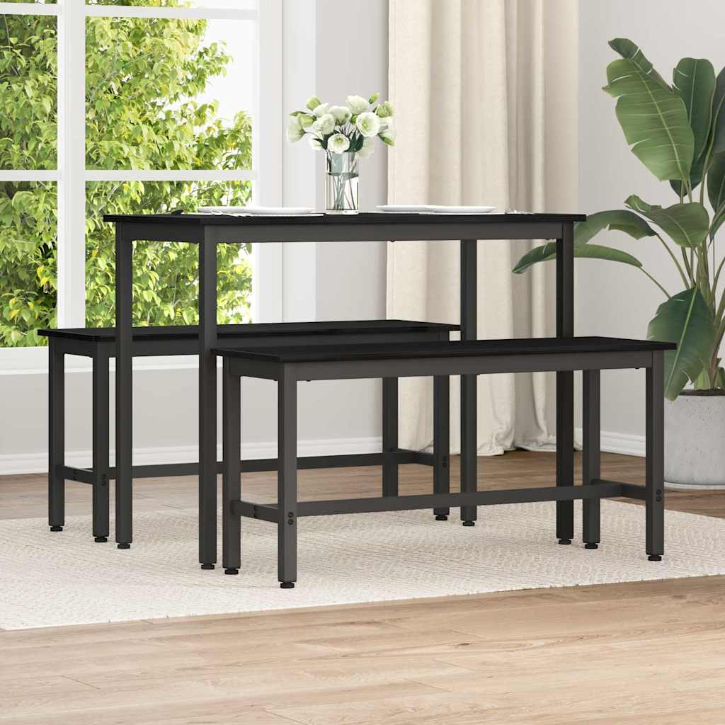 Vidaxl eetbank 100 x 32,5 x 48,5 cm 2 st engineered hout en staal