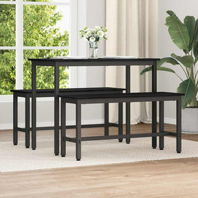 Vidaxl eetbank 100 x 32,5 x 48,5 cm 2 st engineered hout en staal