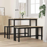 Vidaxl eetbank 100 x 32,5 x 48,5 cm 2 st engineered hout en staal