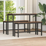 Vidaxl eetbank 100 x 32,5 x 48,5 cm 2 st engineered hout en staal