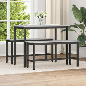 Vidaxl eetbank 100 x 32,5 x 48,5 cm 2 st engineered hout en staal