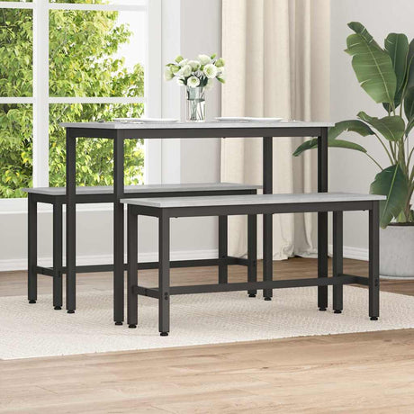 Vidaxl eetbank 100 x 32,5 x 48,5 cm 2 st engineered hout en staal