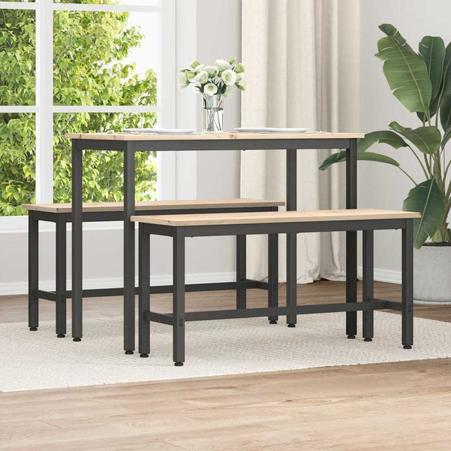 Vidaxl eetbank naturel 100 x 32,5 x 49 cm massief grenenhout