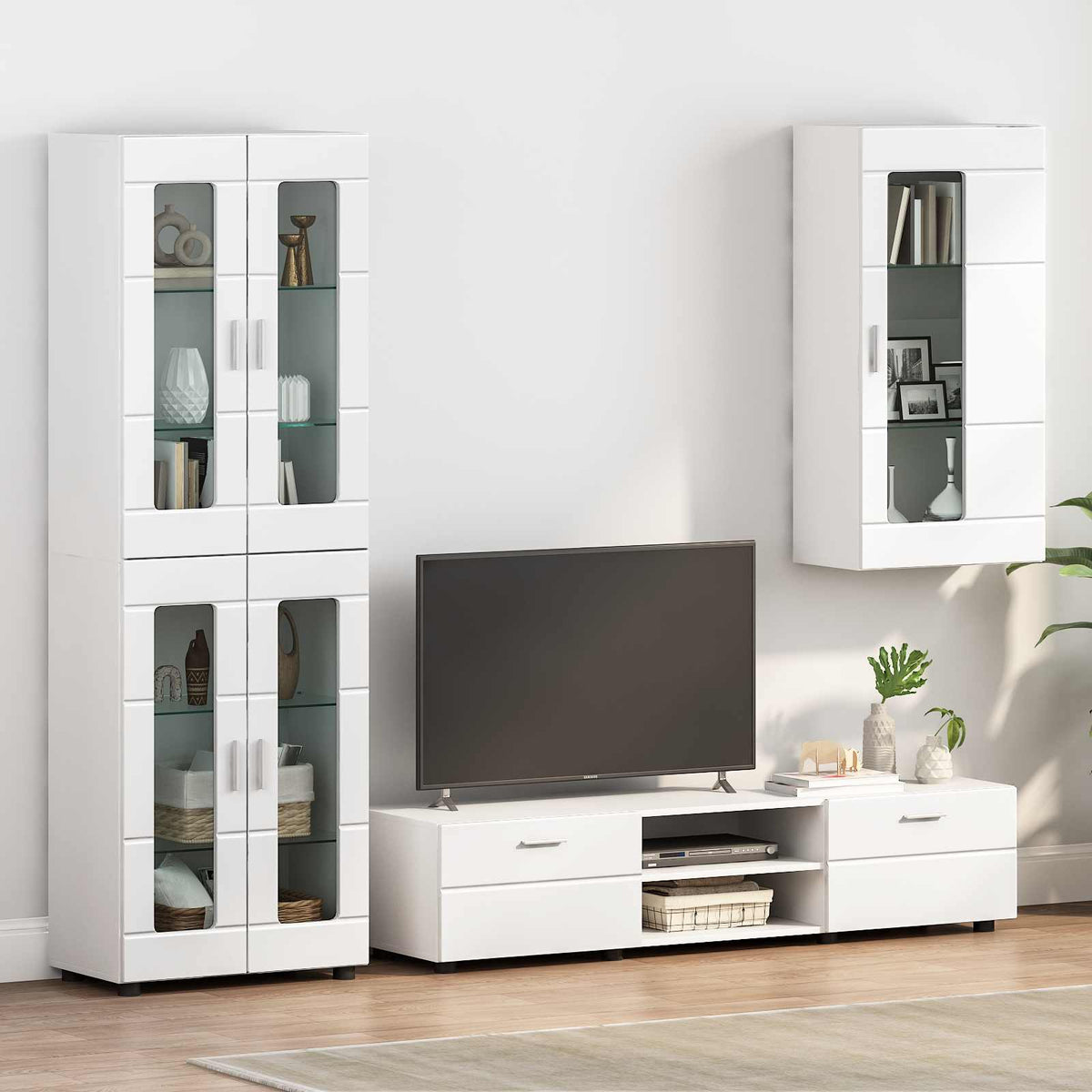 Vidaxl houten kast hoogglans wit bewerkt hout