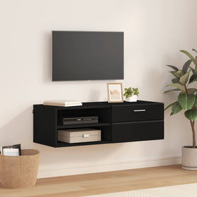 Vidaxl houten kast 100,5 x 39 x 30 cm zwart bewerkt hout