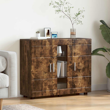 Vidaxl houten kast gerookt eiken bewerkt hout