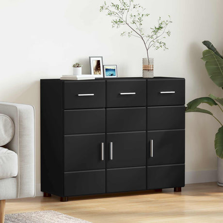 Vidaxl dressoir florin 88,5 x 30,5 x 73 cm zwart bewerkt hout